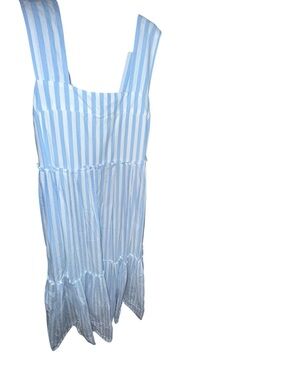 crown & ivy Blue and White Striped Sleeveless Maxi Dress